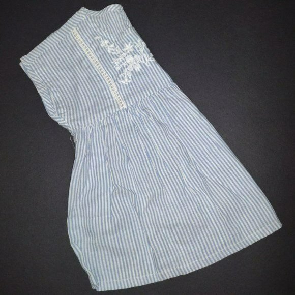Chambray  dress for toddler girls - with button-loop keyhole opening at nape- 2T - Picture 7 of 11